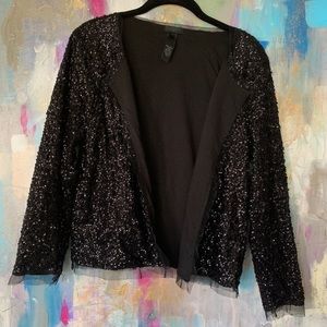 JCrew black sequin cardigan
